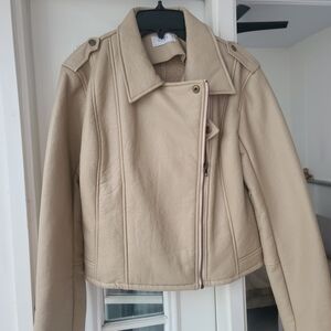 Sadie & Sage Beige Leather Jacket